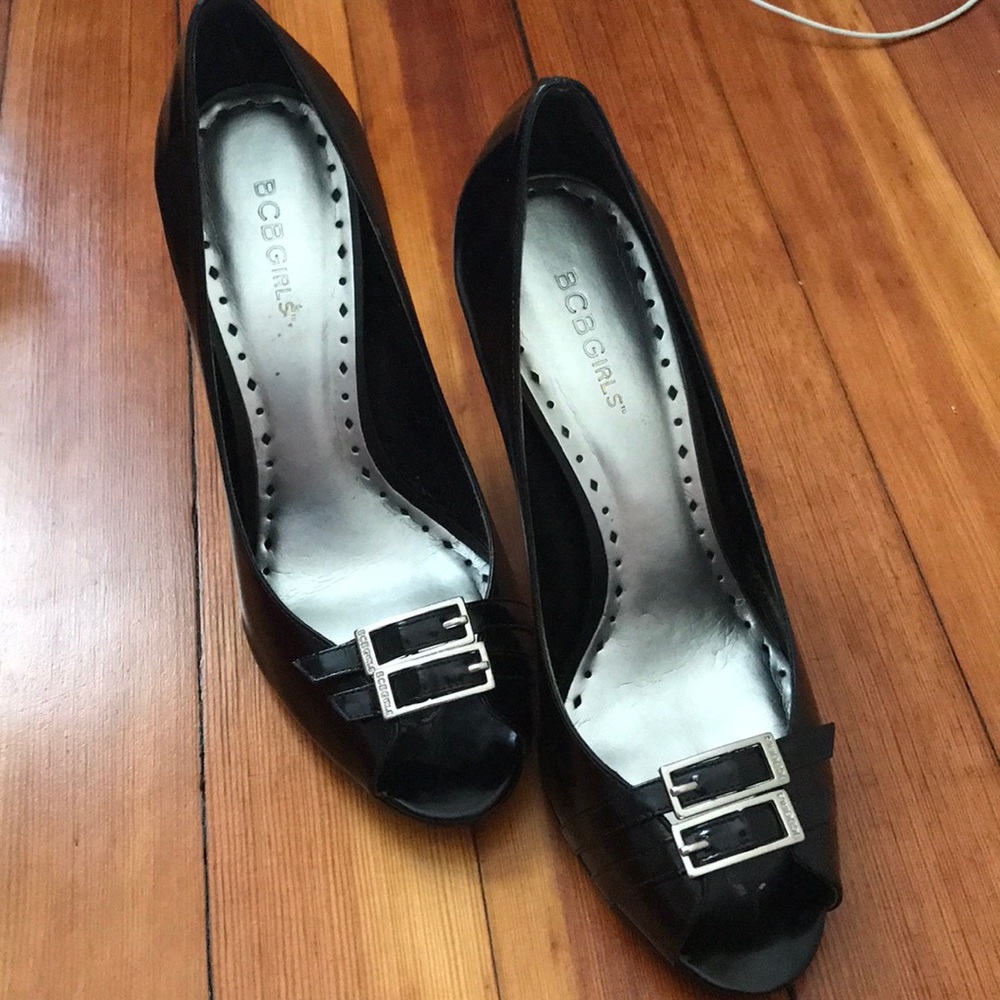 Black high heel shoes